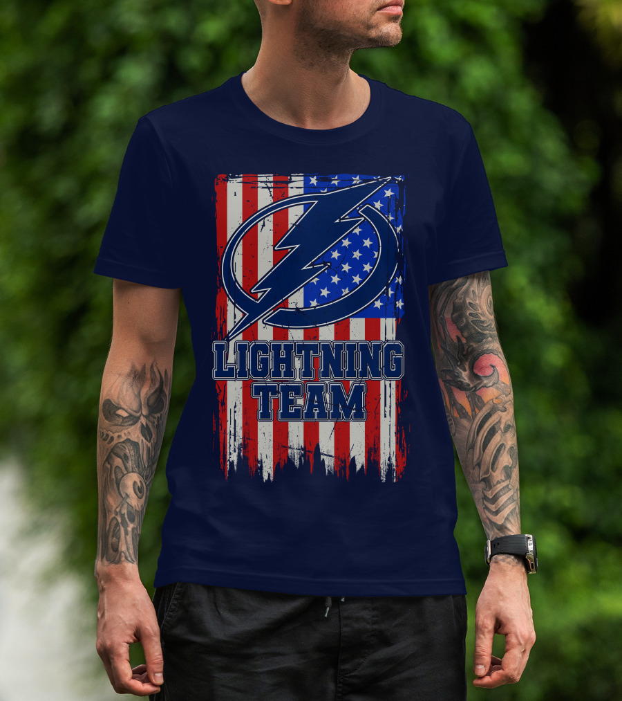Tampa Bay Lightning Team American Flag T-Shirt