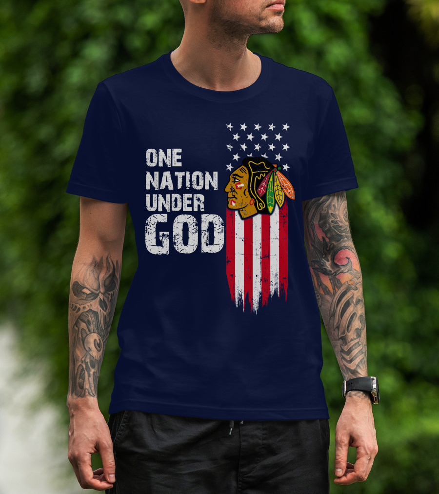 Chicago Blackhawks One Nation Under God T-Shirt