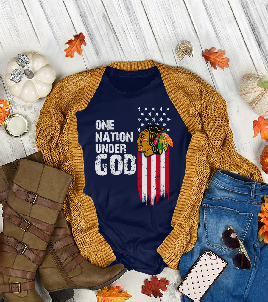 Chicago Blackhawks One Nation Under God T-Shirt