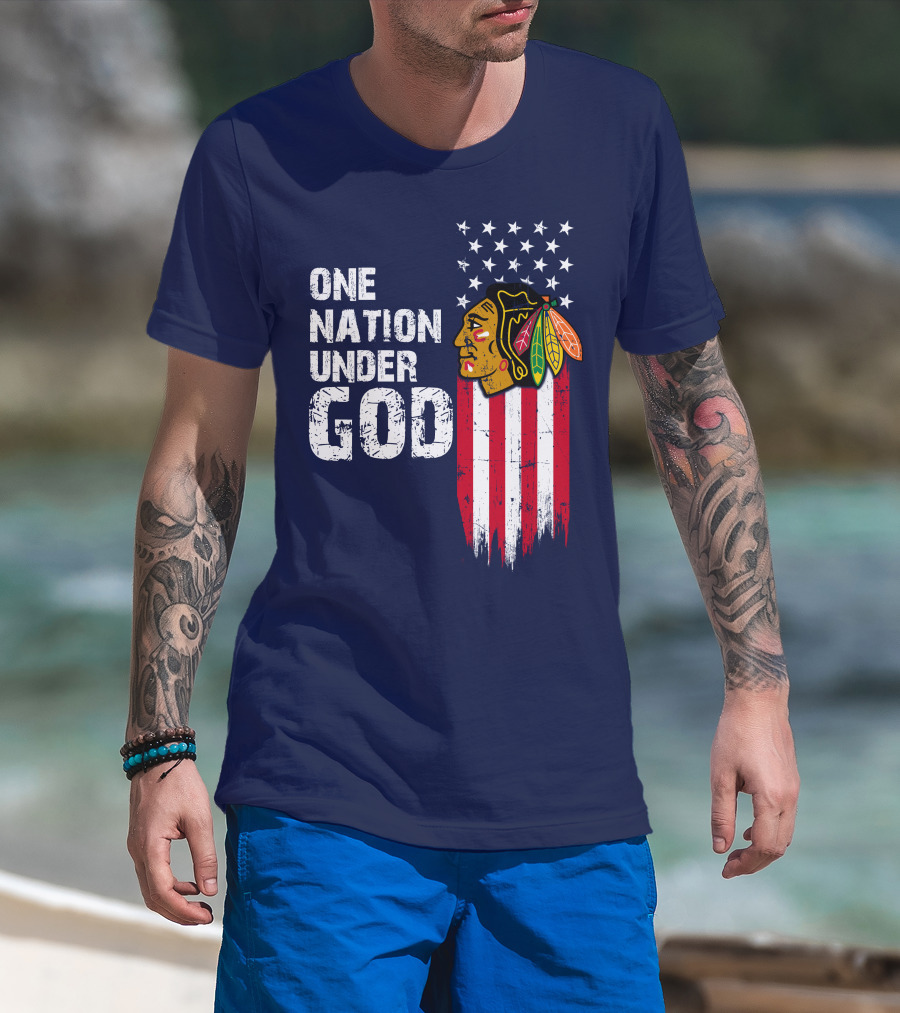 Chicago Blackhawks One Nation Under God T-Shirt