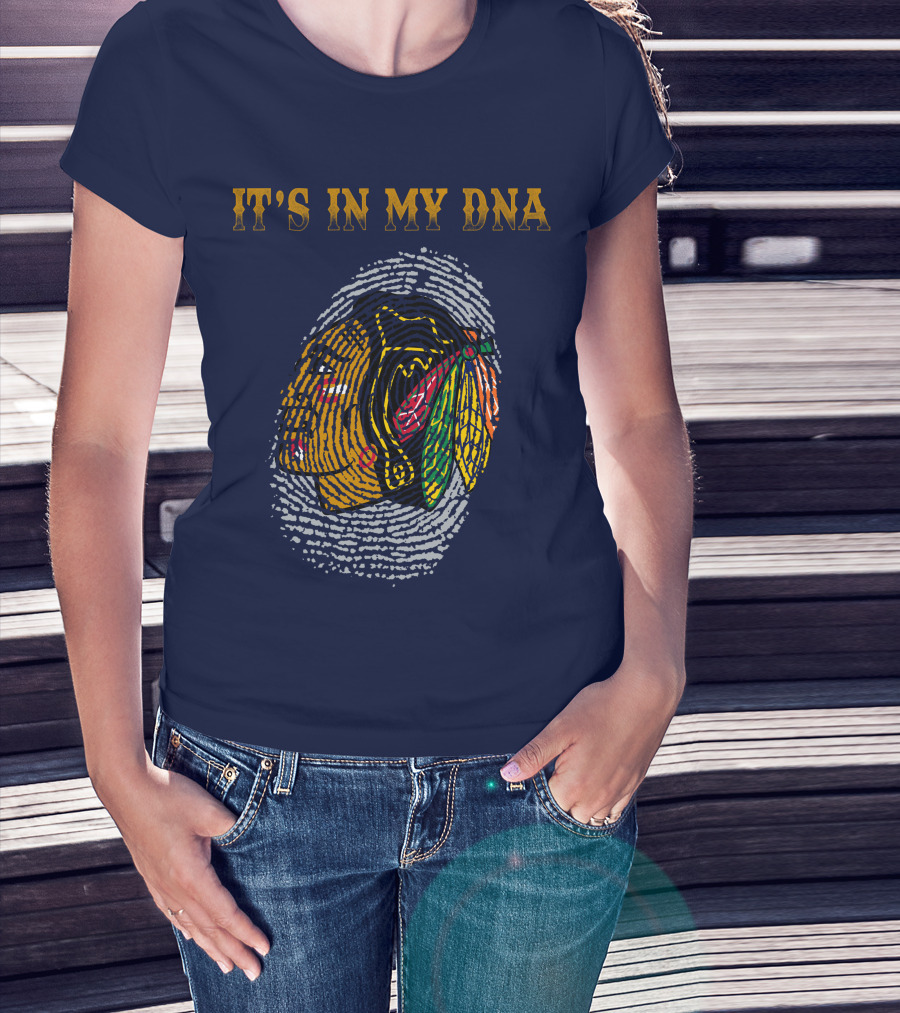 Chicago Blackhawks It's In My Dna Fingerprint T-Shirt