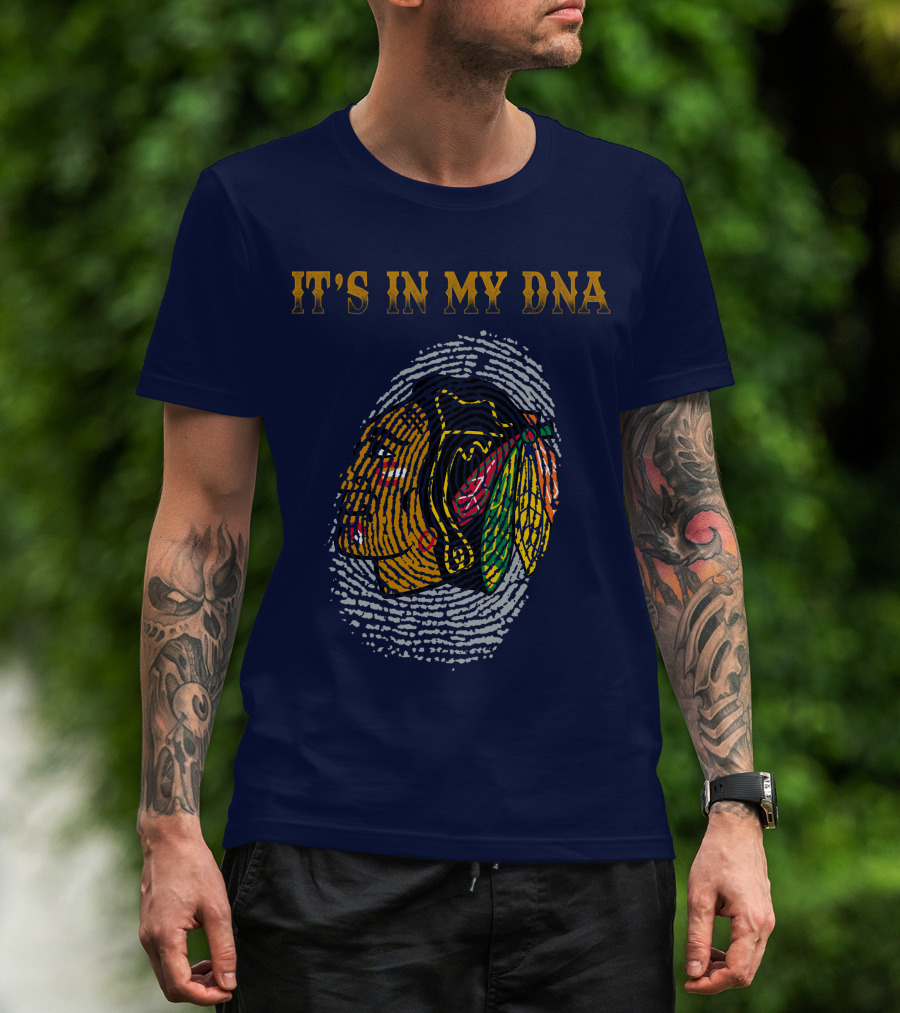Chicago Blackhawks It's In My Dna Fingerprint T-Shirt
