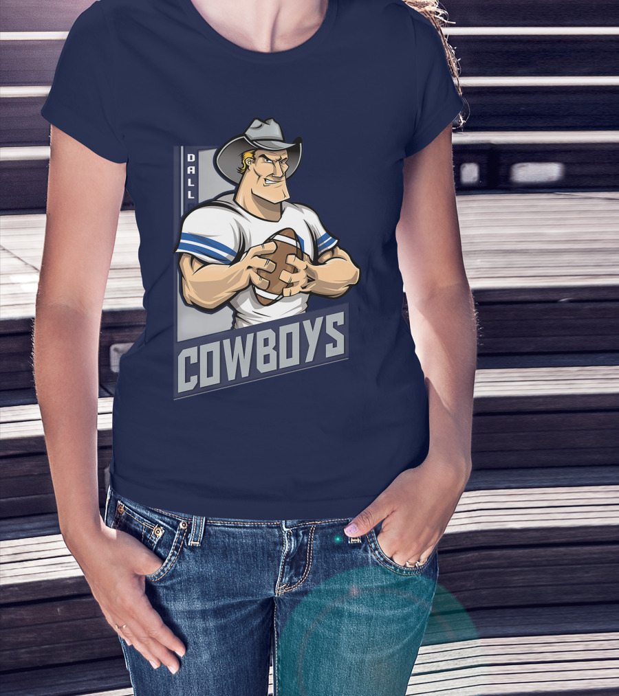 Dallas Cowboys Football Cartoon Character T-Shirt