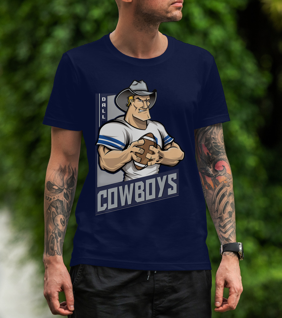 Dallas Cowboys Football Cartoon Character T-Shirt