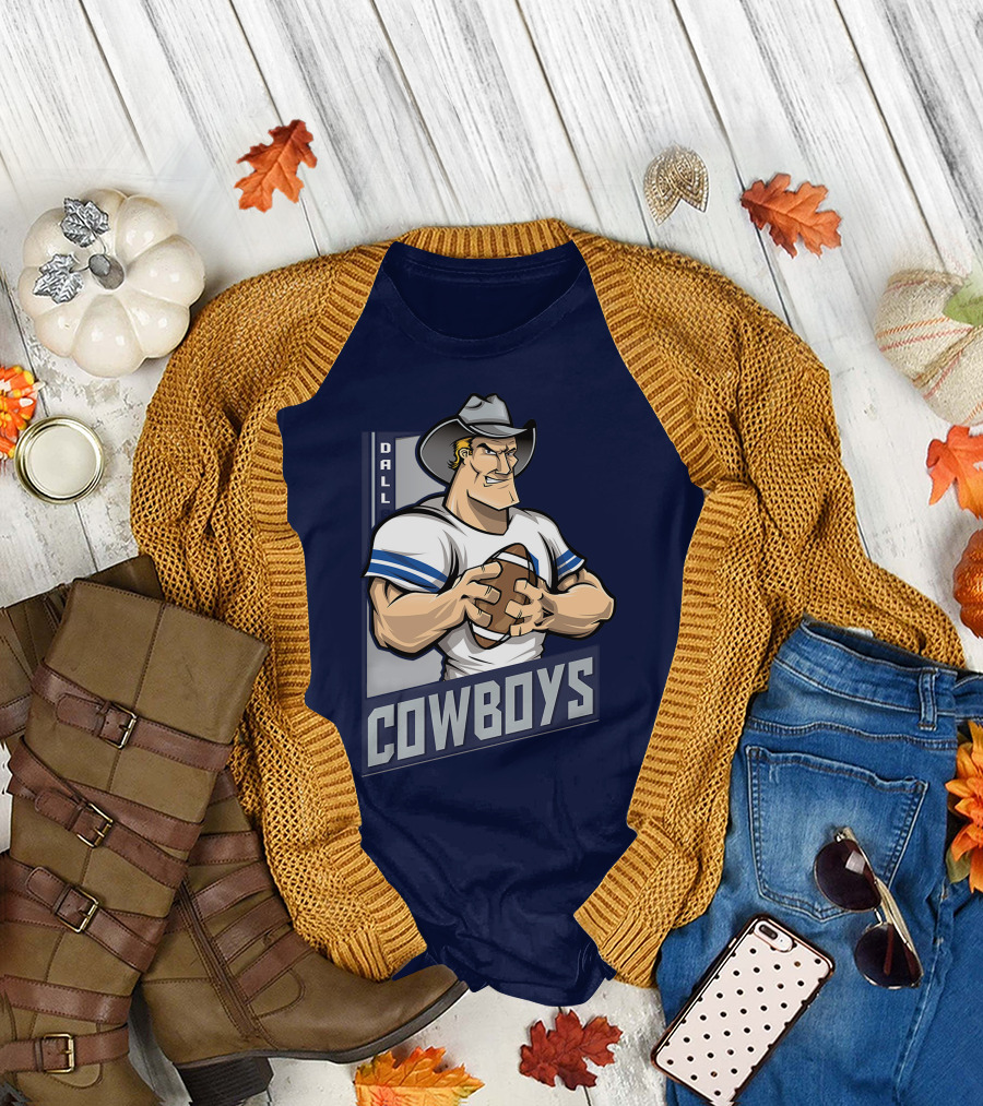 Dallas Cowboys Football Cartoon Character T-Shirt