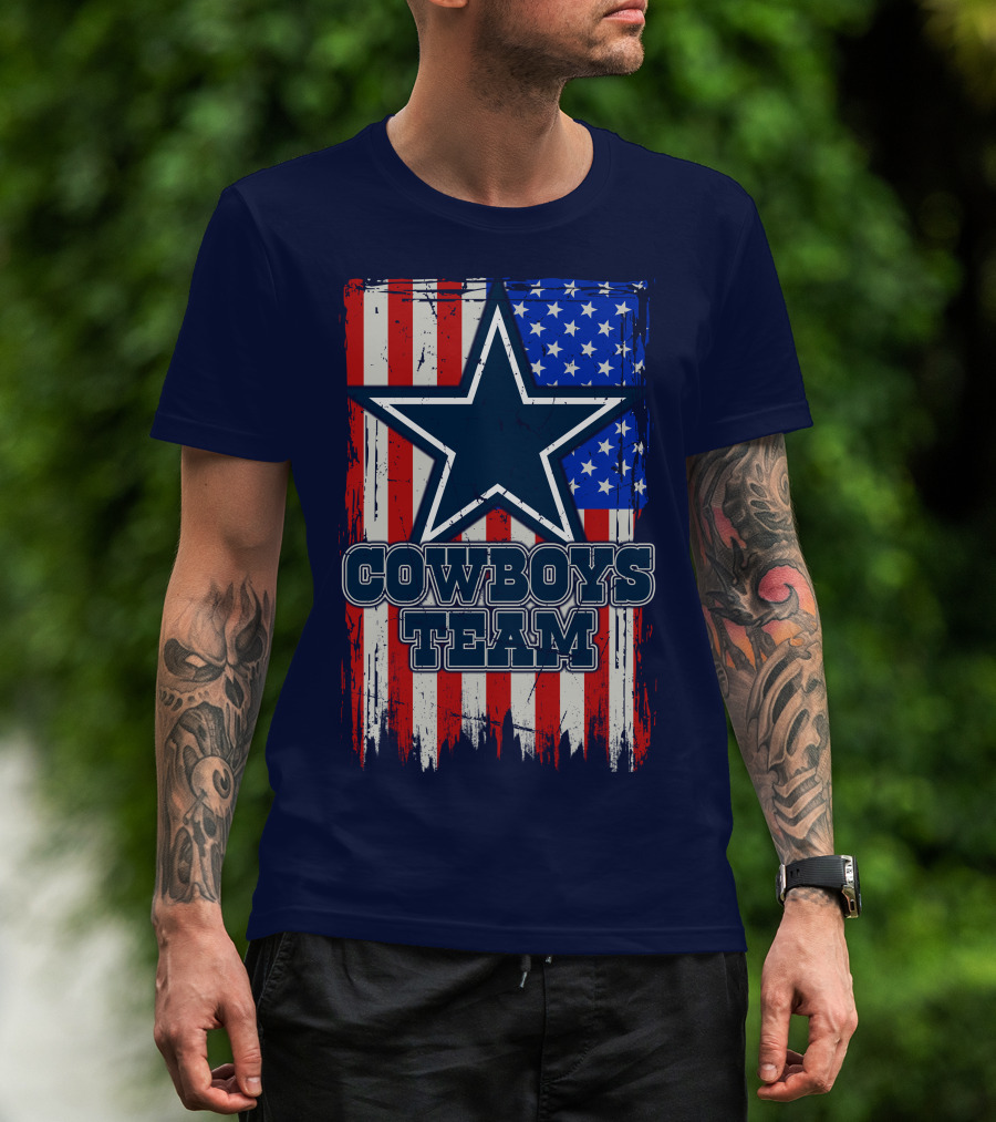 Cowboys Team Usa Flag Star T-Shirt