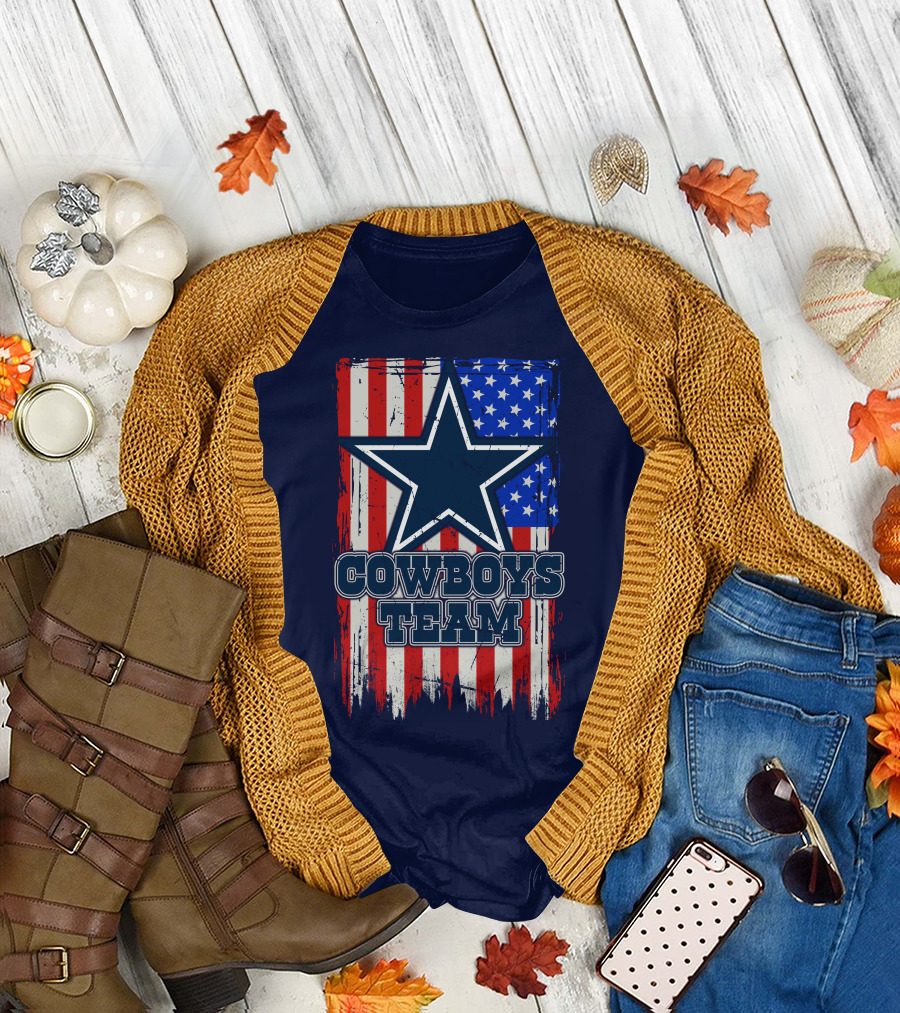 Cowboys Team Usa Flag Star T-Shirt