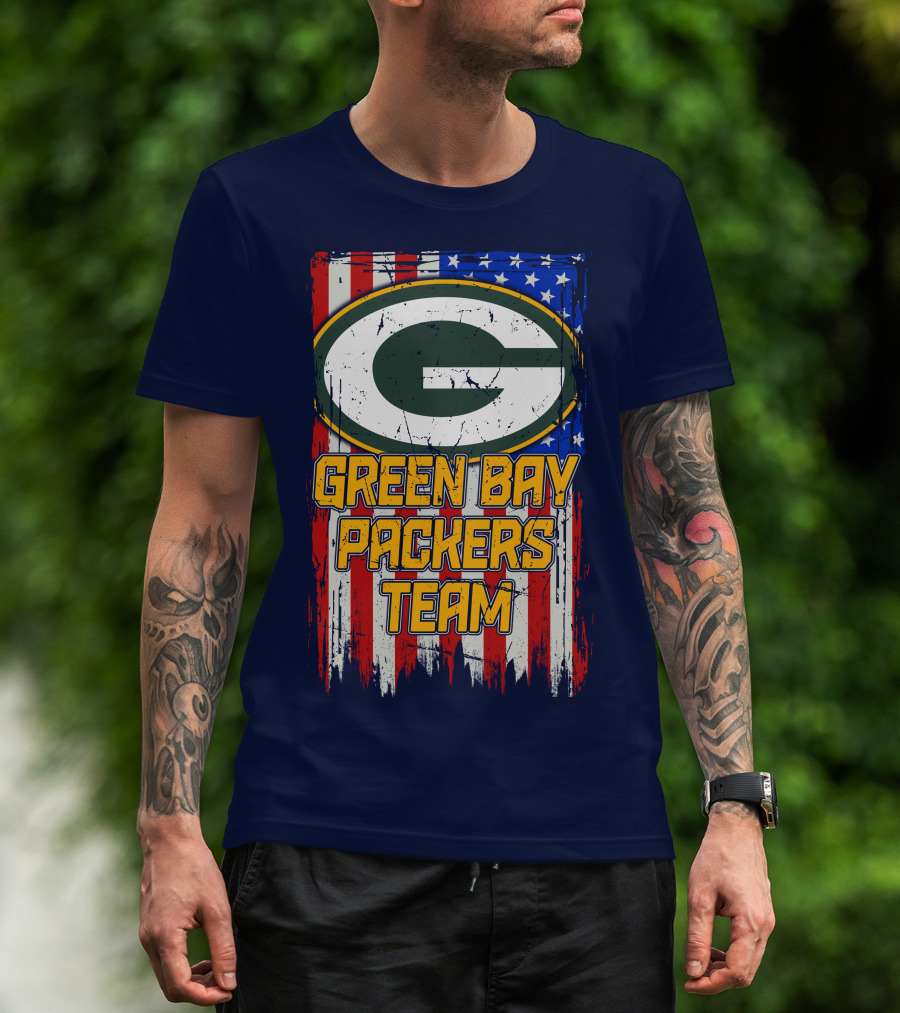 Green Bay Packers Team Flag T-Shirt