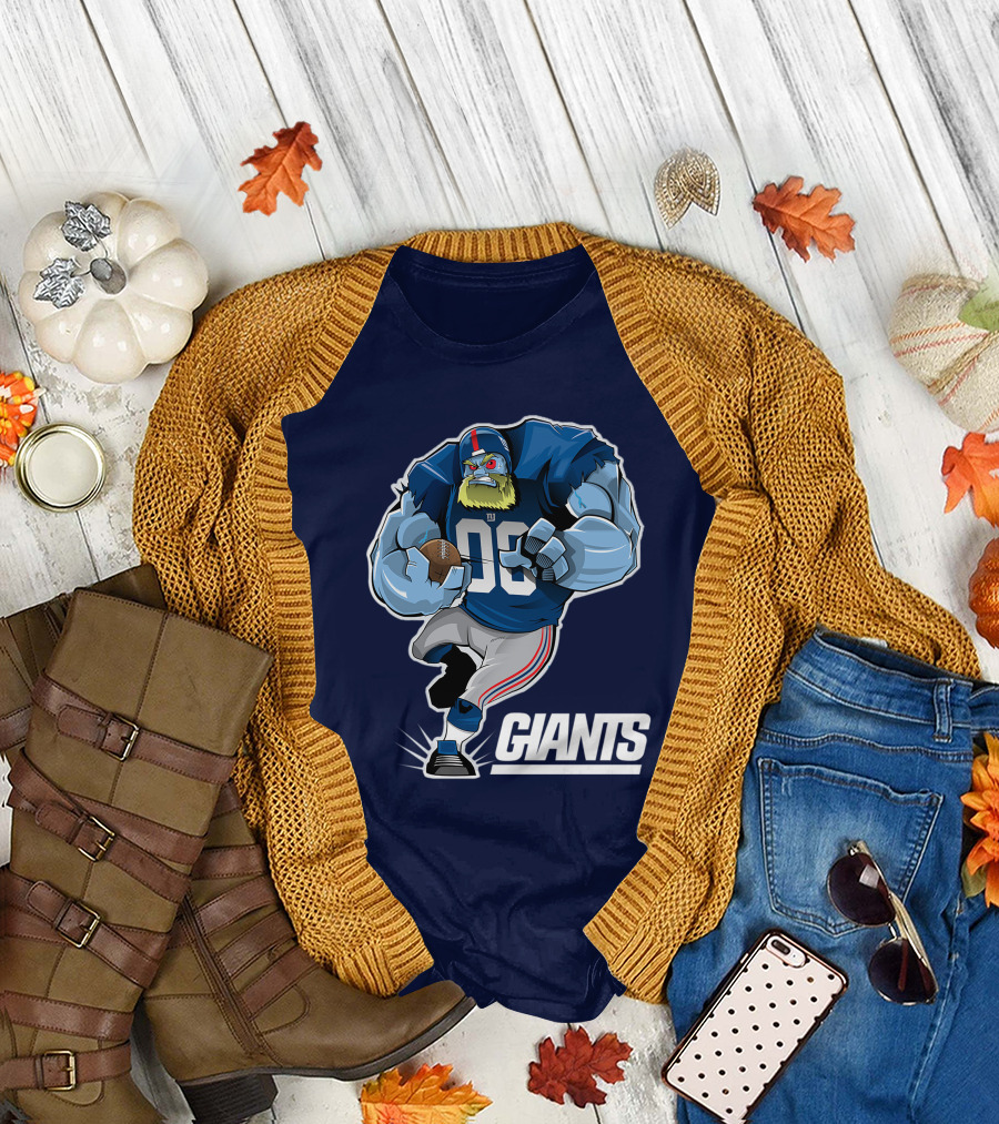 New York Giants Giants 98 Football Player Cartoon T-Shirt