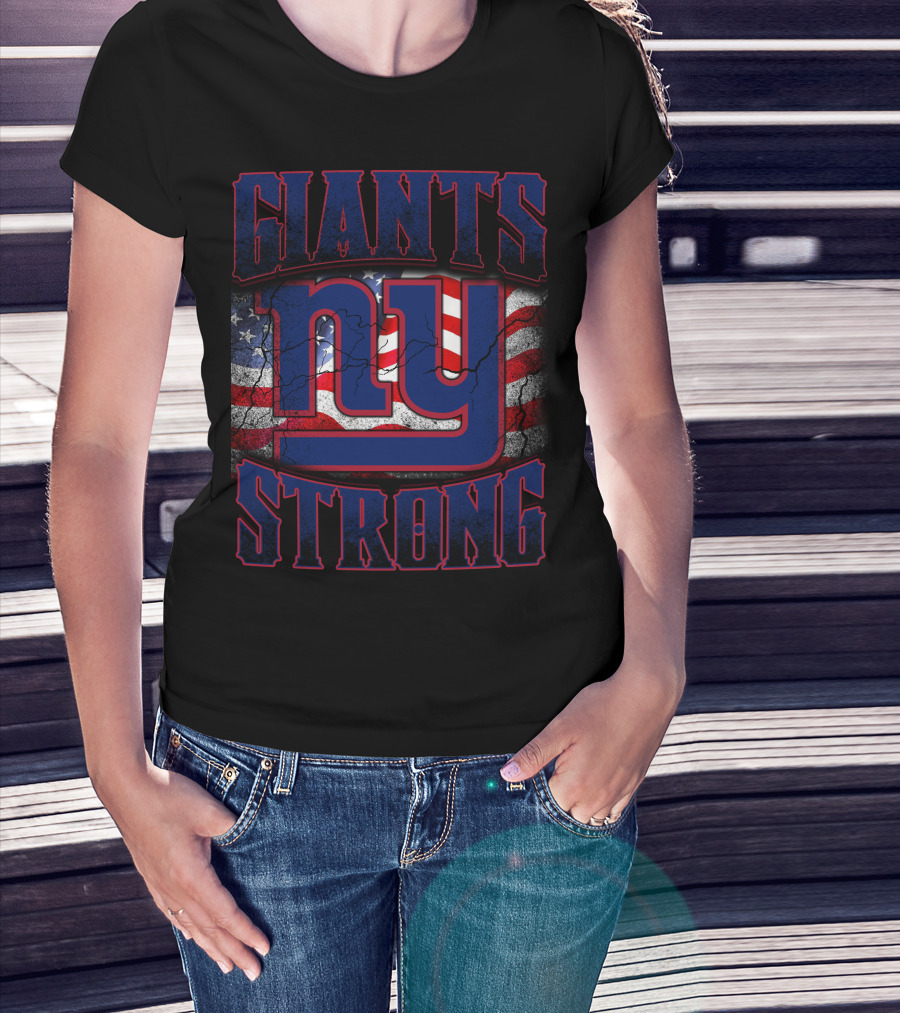 Giants Strong Ny American Flag T-Shirt