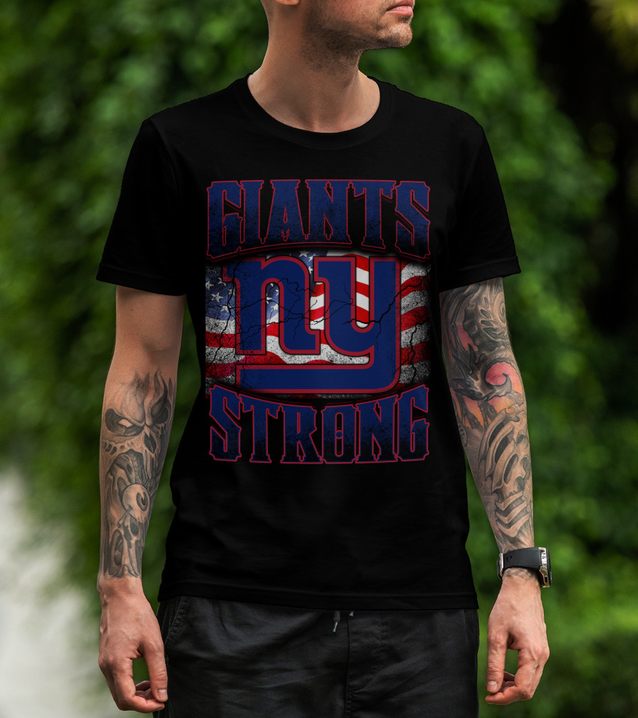 Giants Strong Ny American Flag T-Shirt