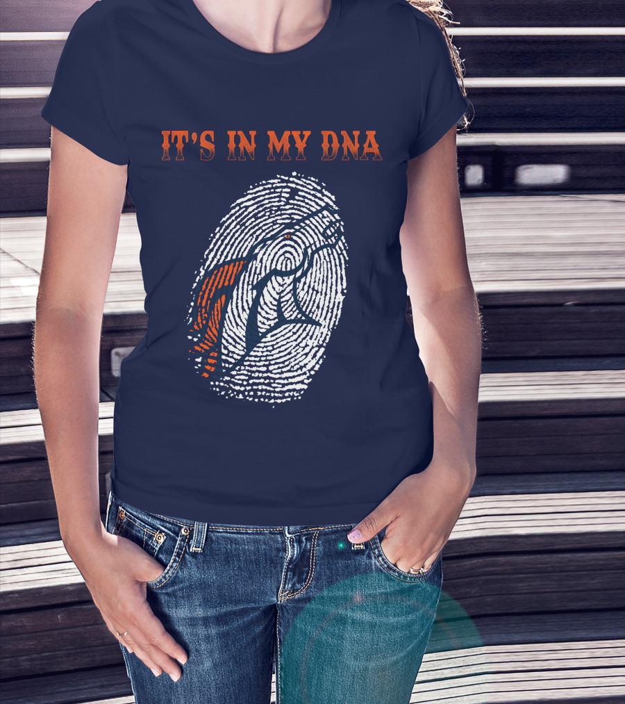 It's In My Dna Denver Broncos Fingerprint T-Shirt