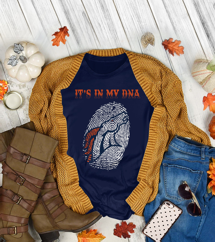 It's In My Dna Denver Broncos Fingerprint T-Shirt