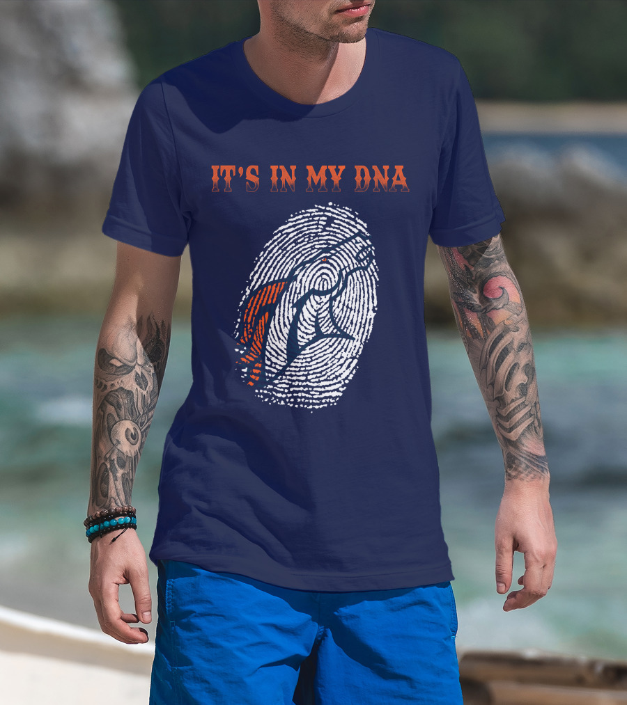 It's In My Dna Denver Broncos Fingerprint T-Shirt