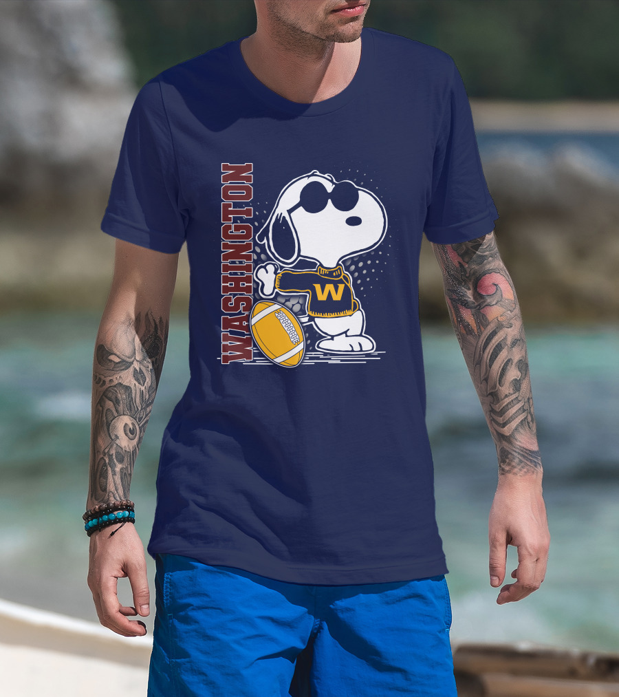 Snoopy Washington Football W Sweater Sunglasses T-Shirt