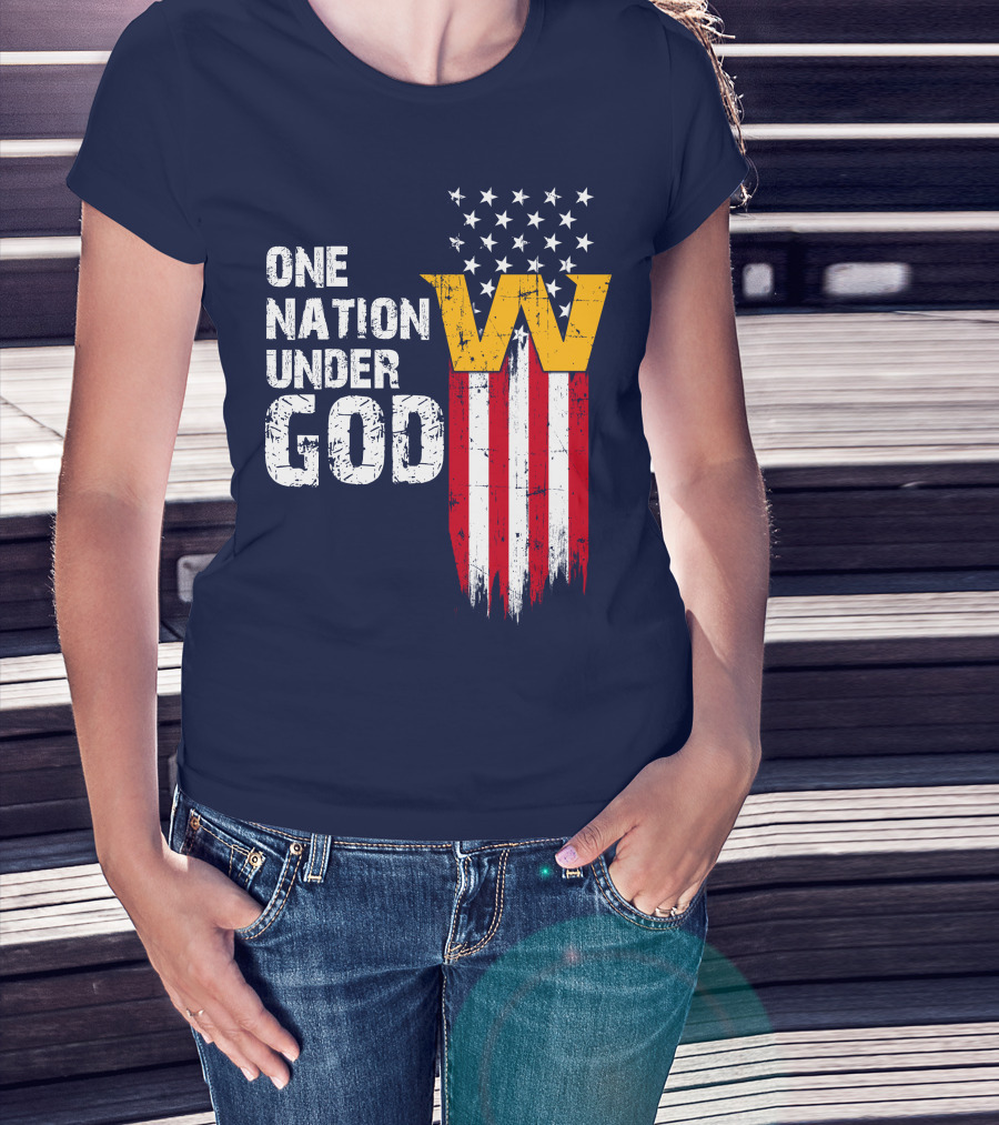 One Nation Under God Washington Usa Flag T-Shirt