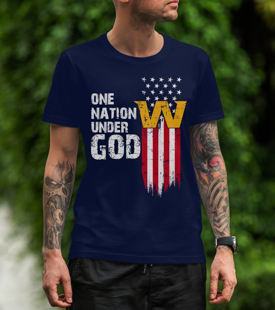 One Nation Under God Washington Usa Flag T-Shirt