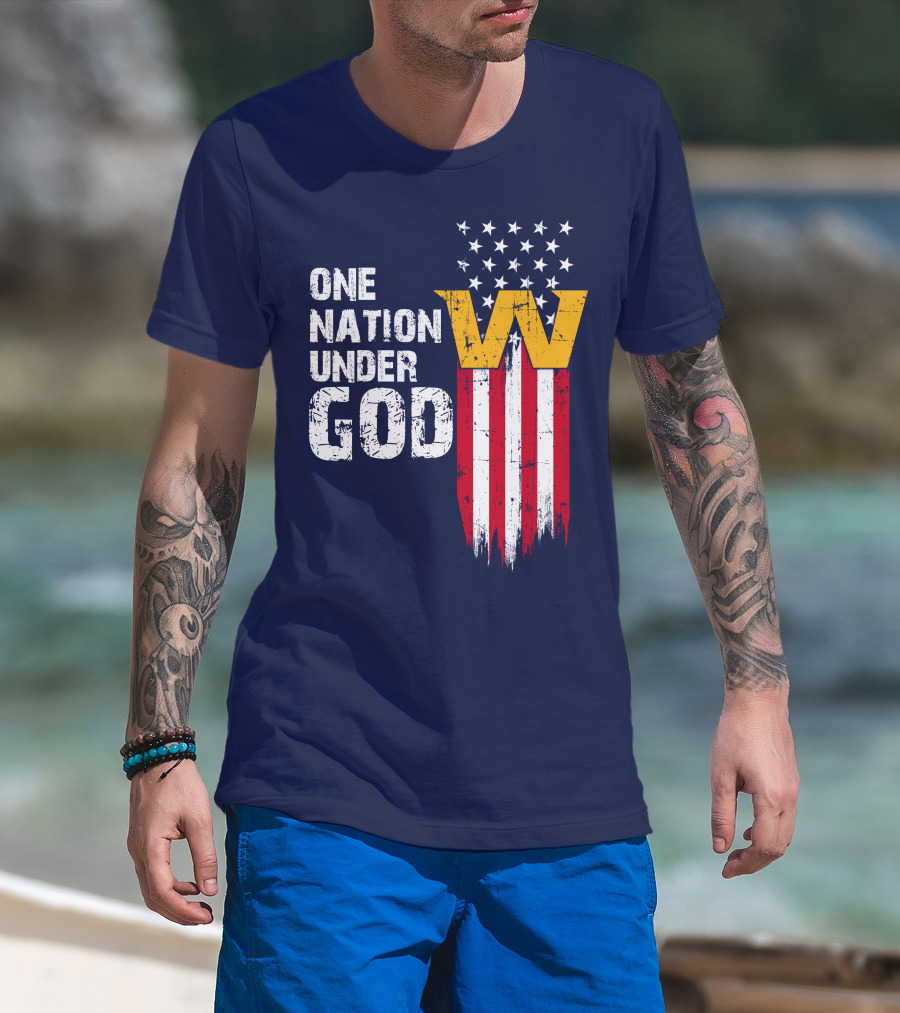 One Nation Under God Washington Usa Flag T-Shirt