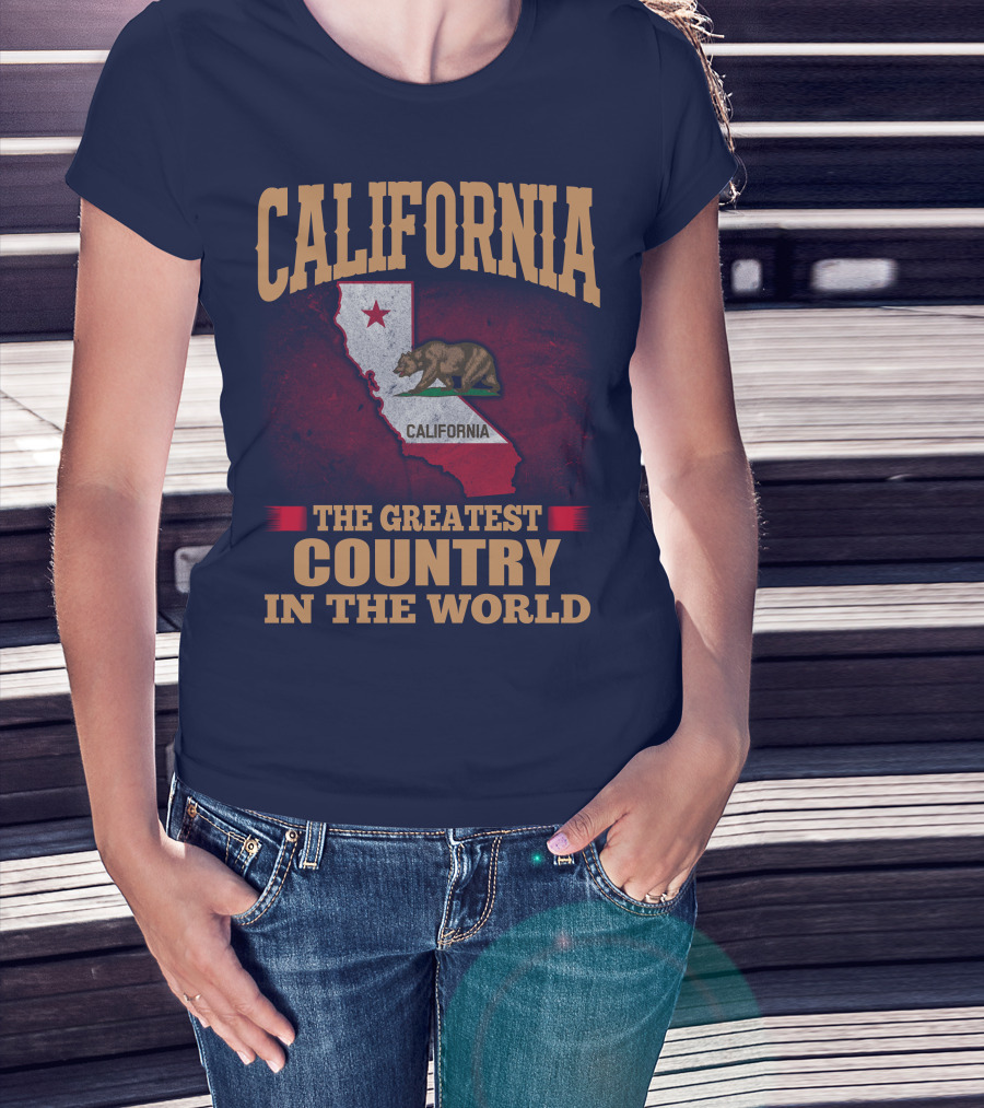 California The Greatest Country In The World Bear Flag Map T-Shirt
