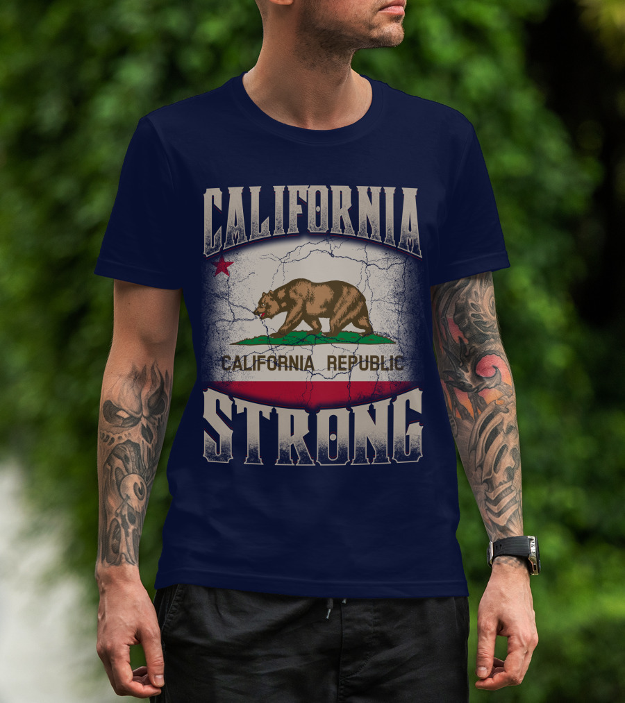 California Republic Strong Bear Flag T-Shirt