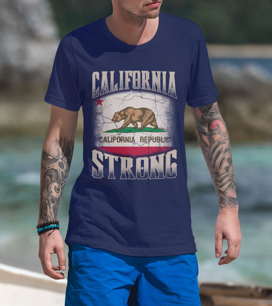 California Republic Strong Bear Flag T-Shirt