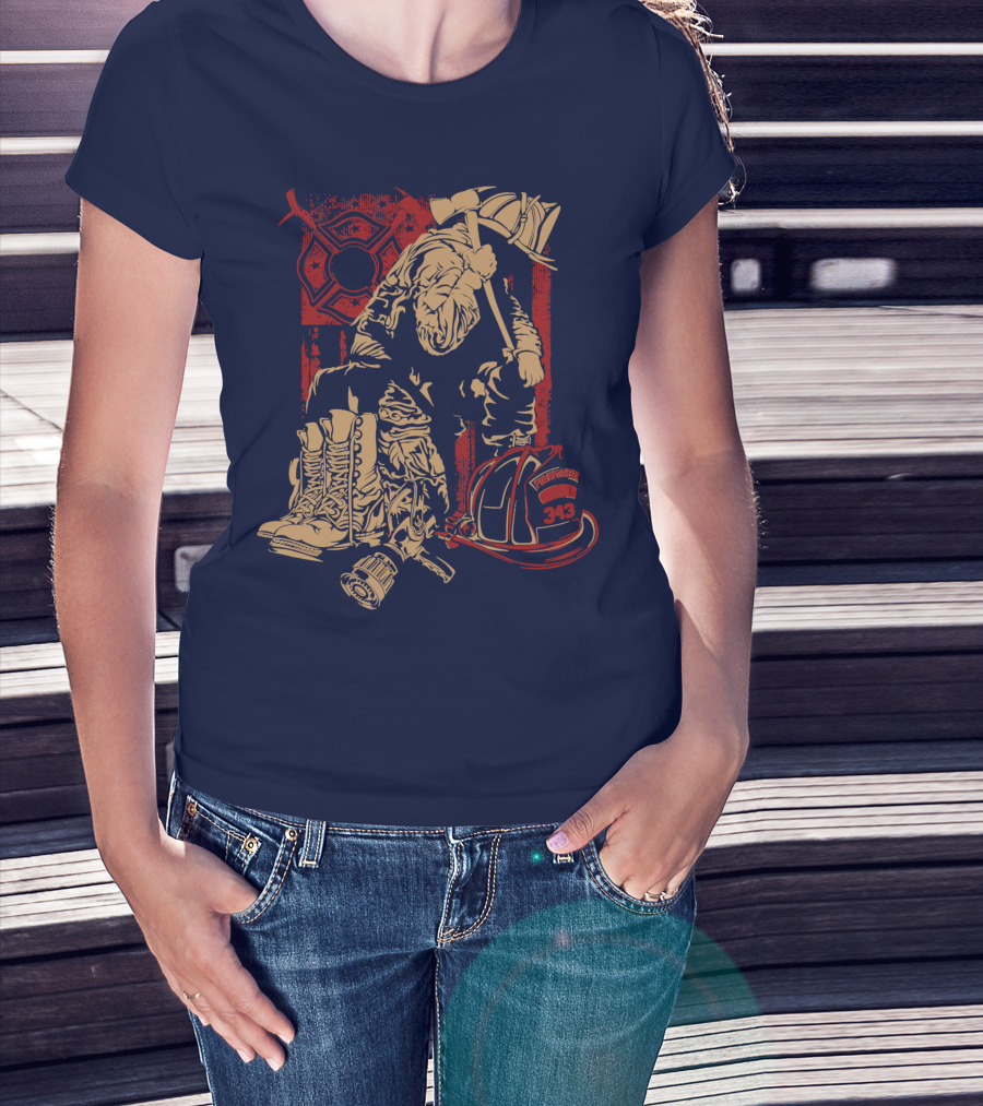 Firefighters Brotherhood Honor In Tradition And Valor 343 T-Shirt
