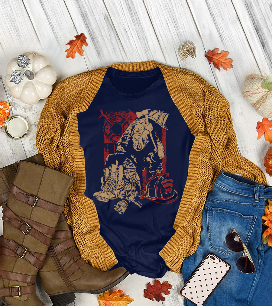 Firefighters Brotherhood Honor In Tradition And Valor 343 T-Shirt