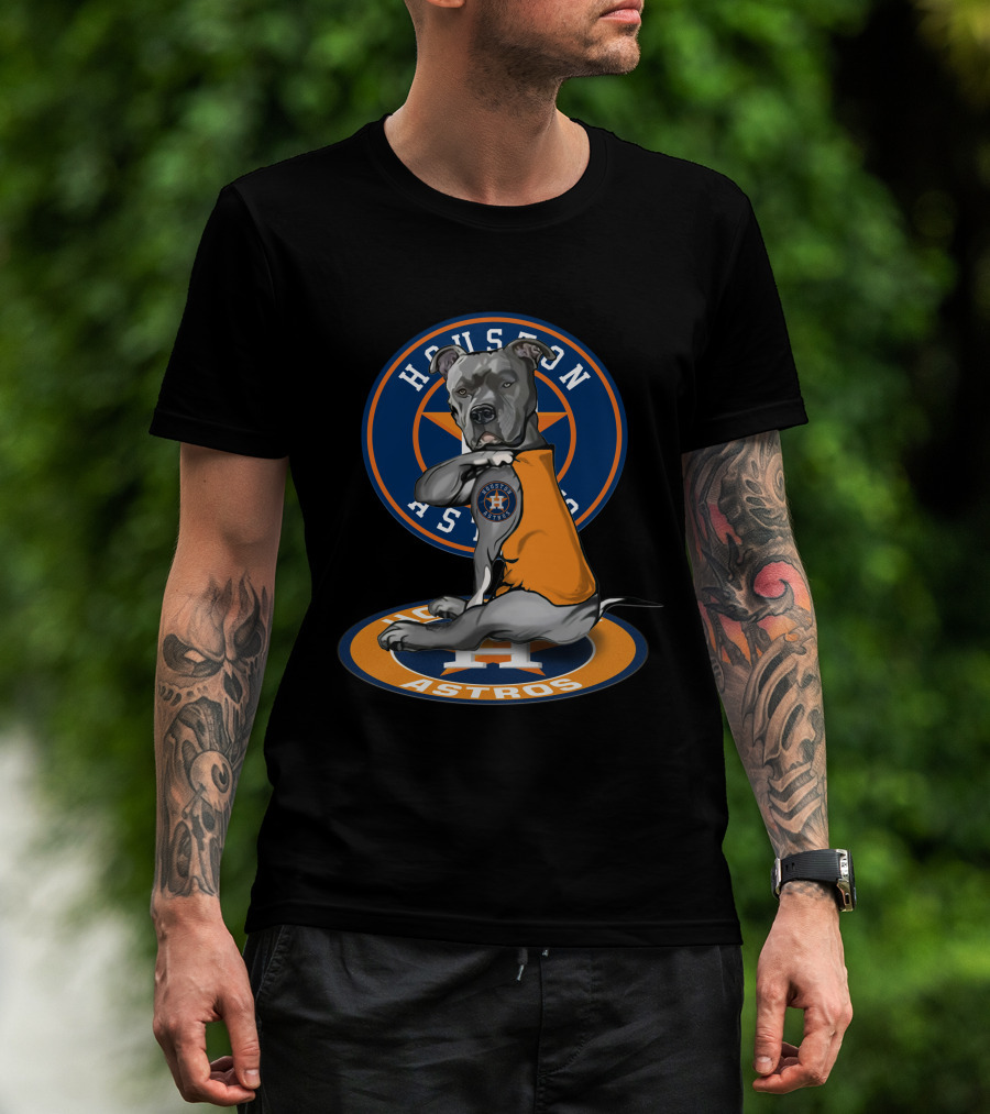 Houston Astros Dog Wearing Team Jersey T-Shirt
