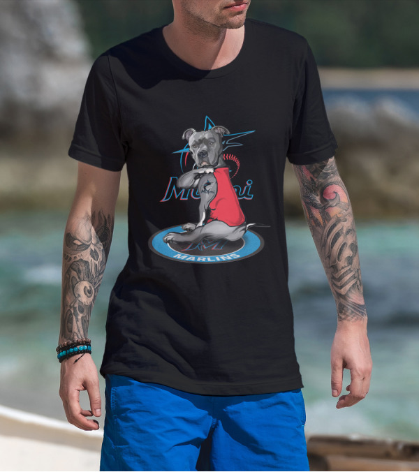 Miami Marlins Dog With M T-Shirt