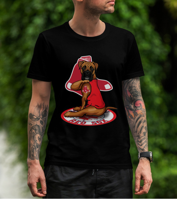Boston Red Sox Dog Sitting On Iconic Sock T-Shirt