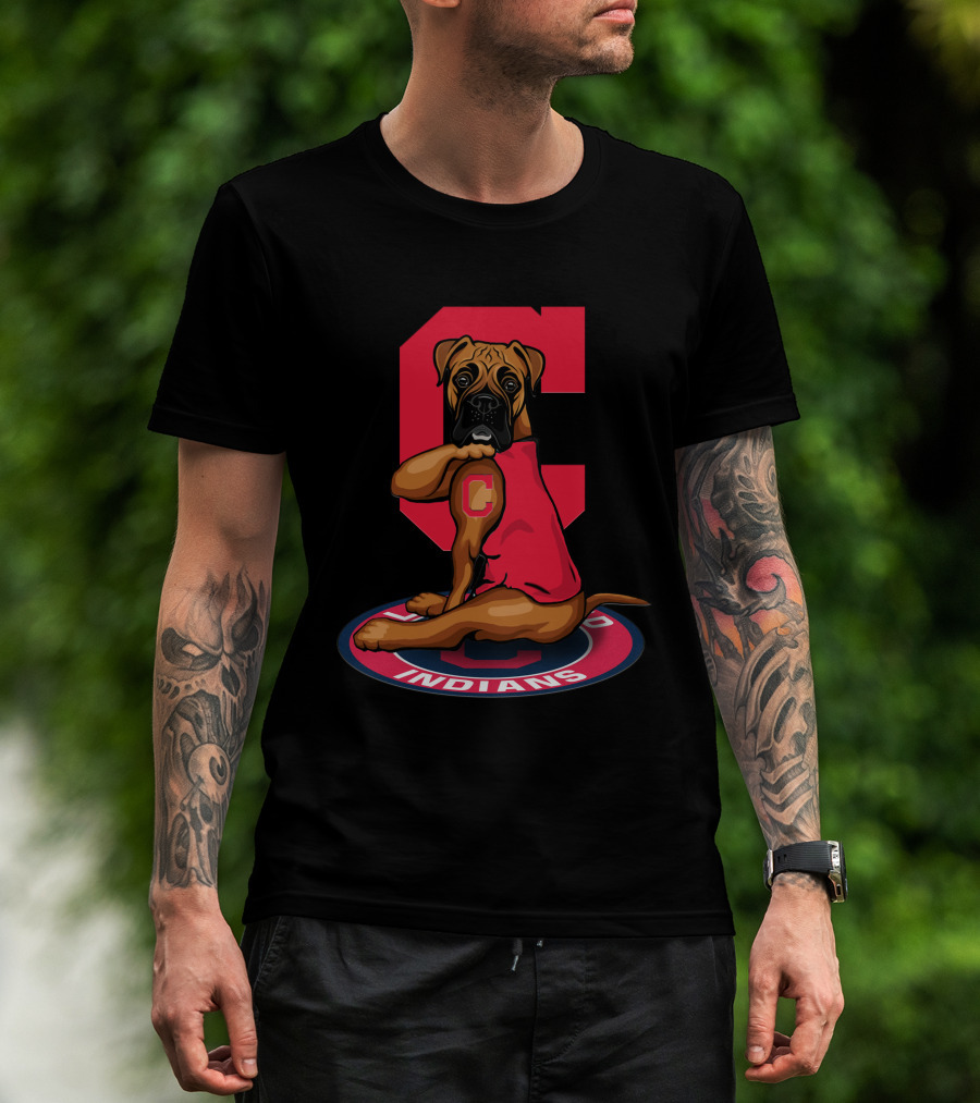 Cleveland Indians Dog Mascot Retro Crest T-Shirt
