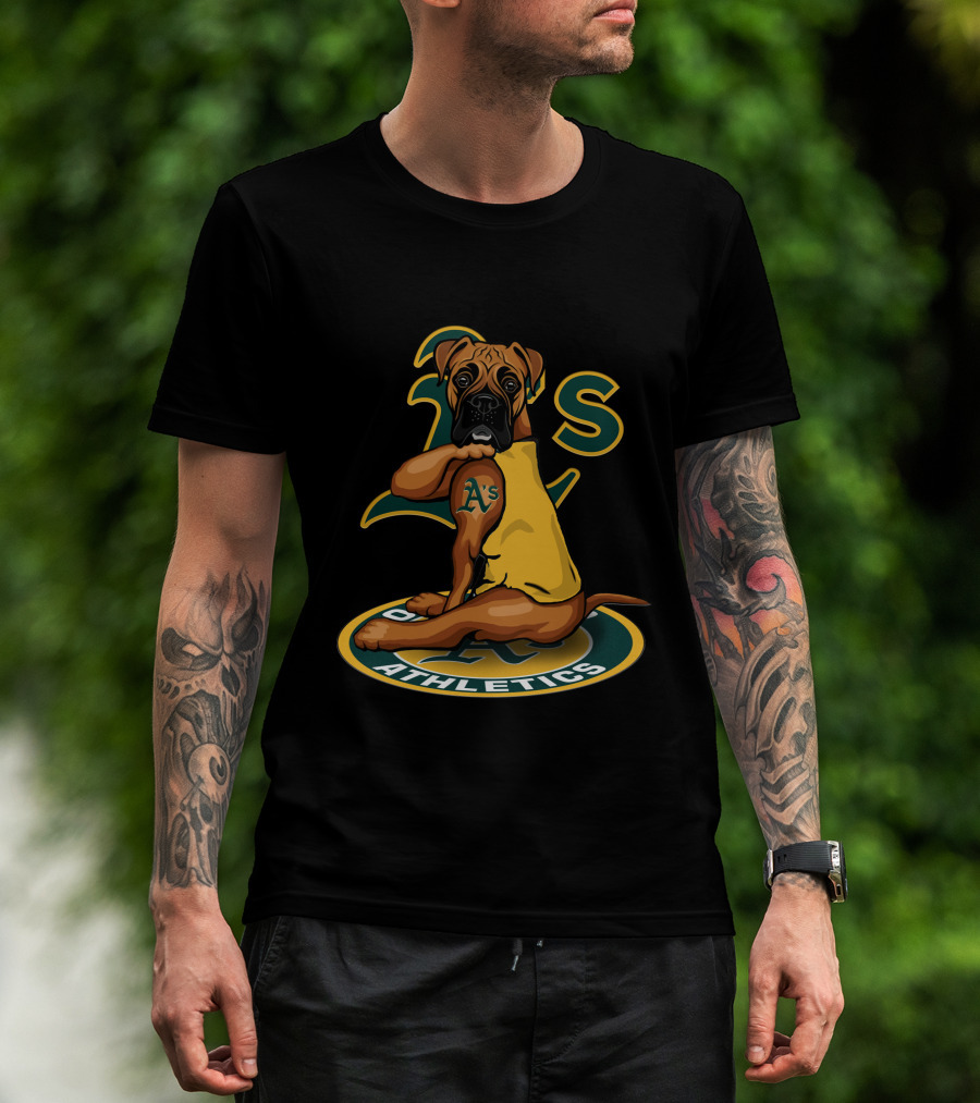 Oakland Athletics Dog With A's Logo And Team Colors T-Shirt