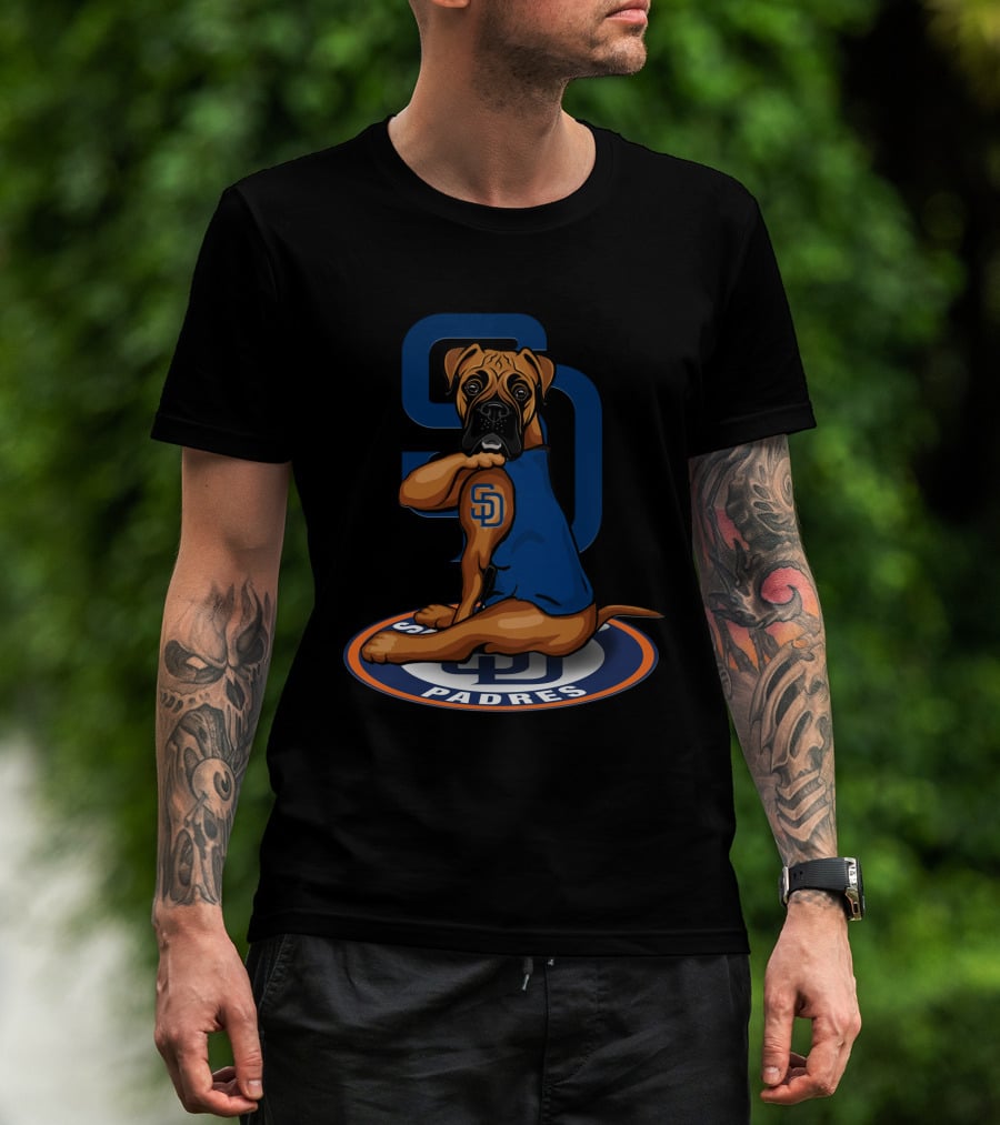 San Diego Padres Boxer Dog Logo Blue Jersey T-Shirt