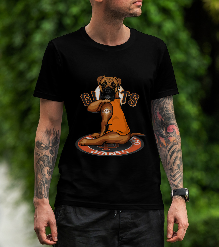 San Francisco Giants Dog Boxer Logo Baseball Fan T-Shirt