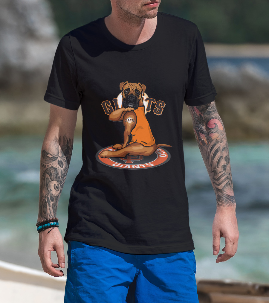 San Francisco Giants Dog Boxer Logo Baseball Fan T-Shirt