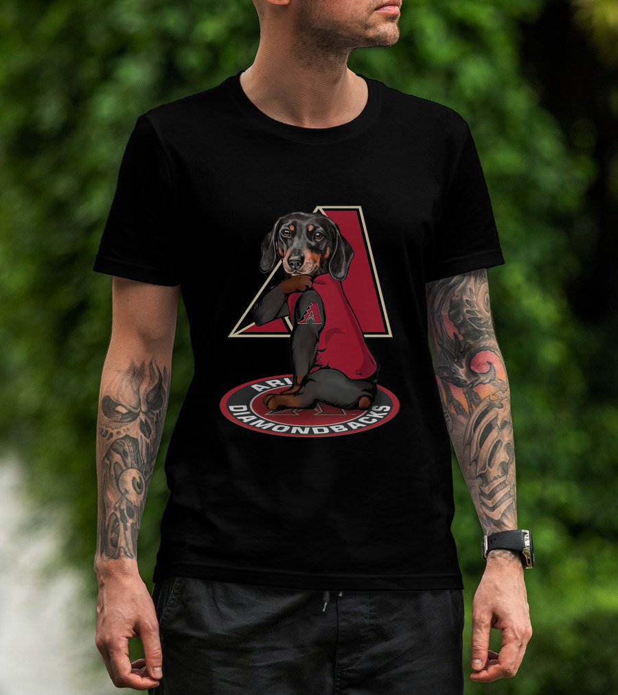 Arizona Diamondbacks Dog With Team Logo And T-Shirt
