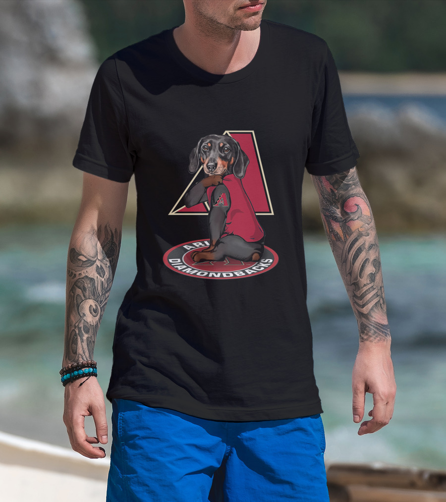 Arizona Diamondbacks Dog With Team Logo And T-Shirt