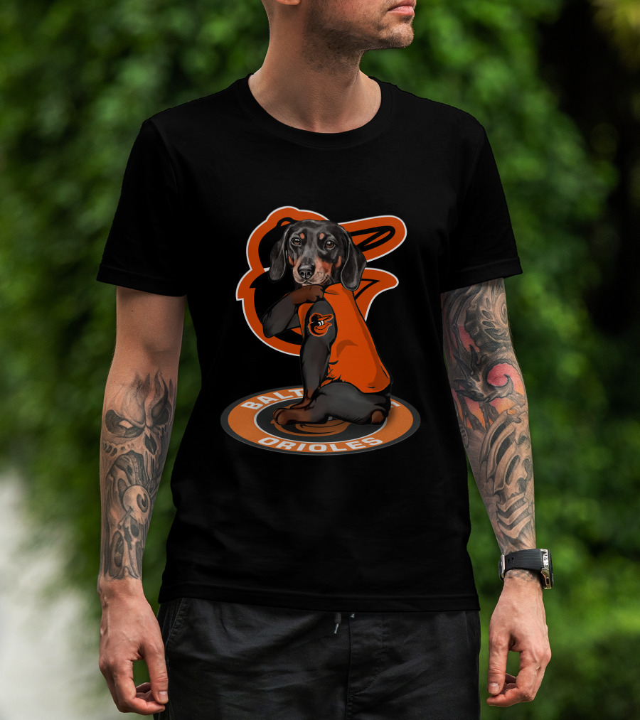 Baltimore Orioles Dog Wearing Team Shirt T-Shirt