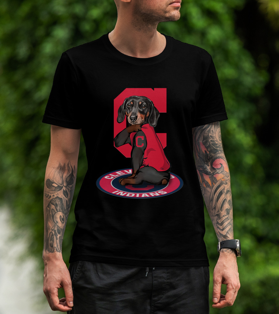 Cleveland Indians Dog With Red C Shirt T-Shirt