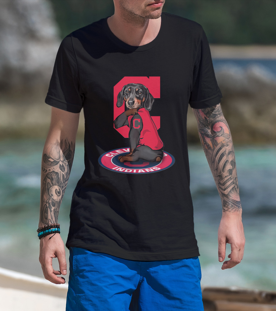 Cleveland Indians Dog With Red C Shirt T-Shirt