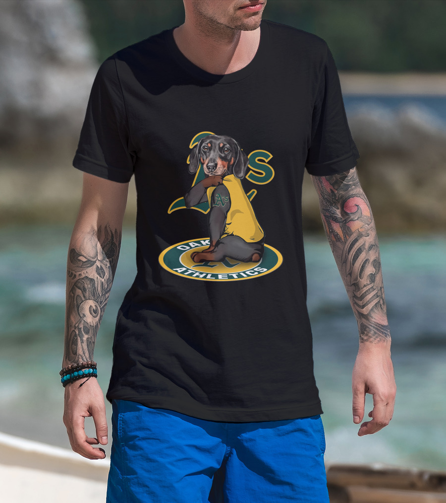 Oakland Athletics A's Dachshund Dog T-Shirt
