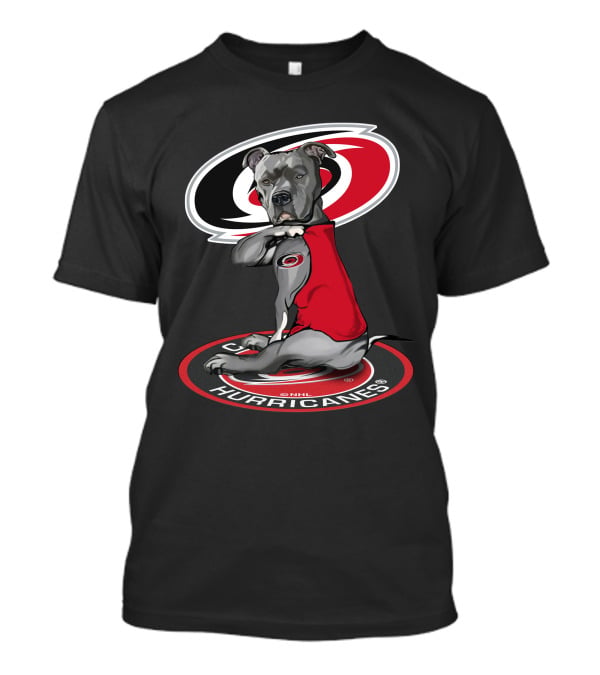 Carolina Hurricanes Dog With Logo Red And Black T-Shirt