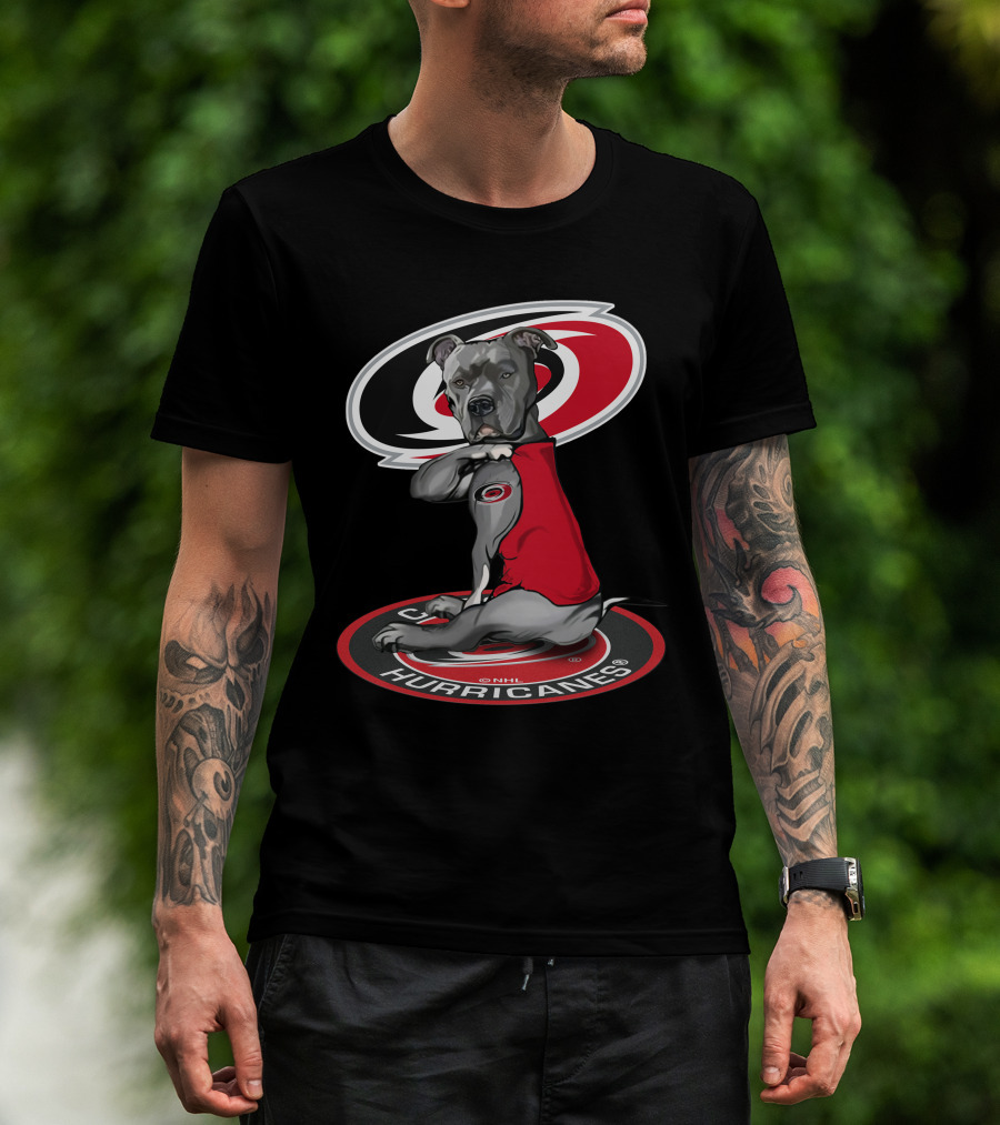 Carolina Hurricanes Dog With Logo Red And Black T-Shirt