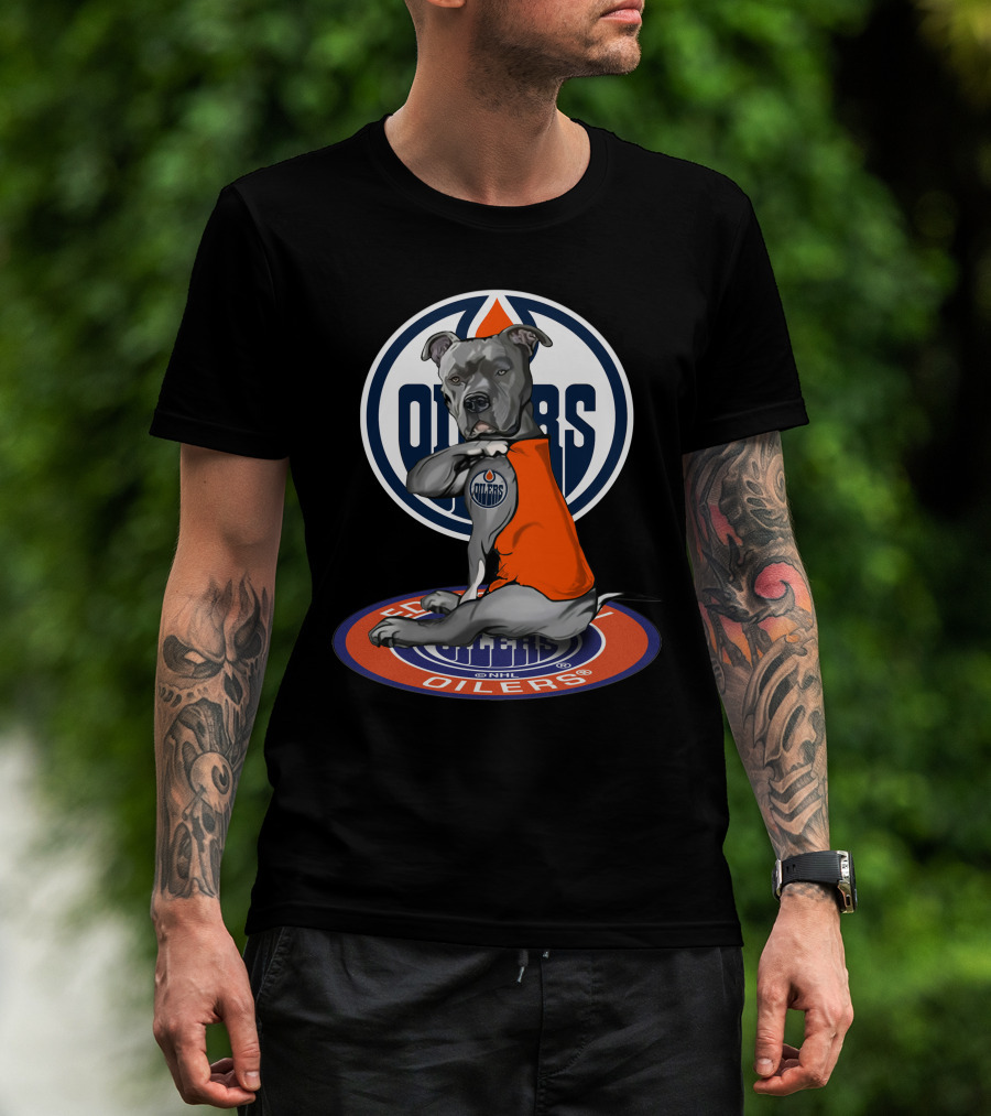 Edmonton Oilers Dog In Team Jersey T-Shirt