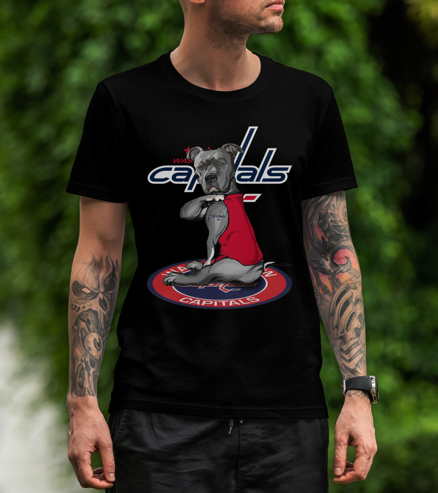 Washington Capitals Dog Wearing Red Jersey Logo 30 T-Shirt
