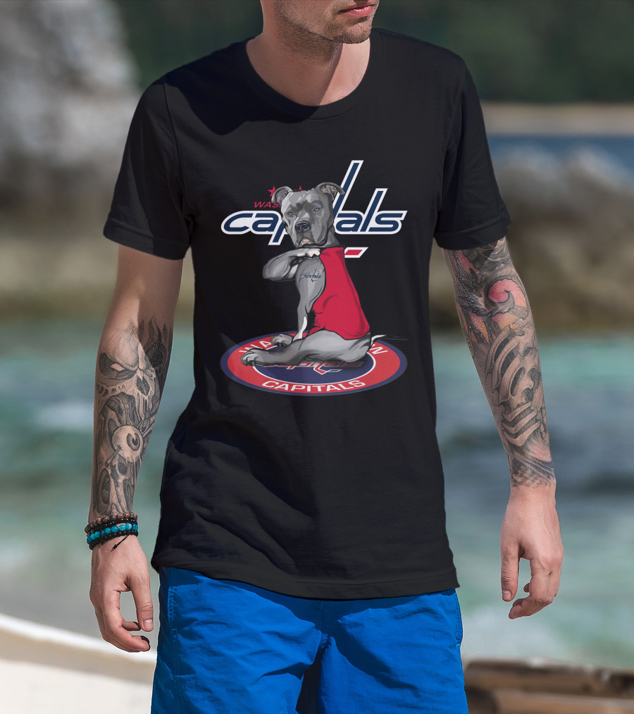 Washington Capitals Dog Wearing Red Jersey Logo 30 T-Shirt