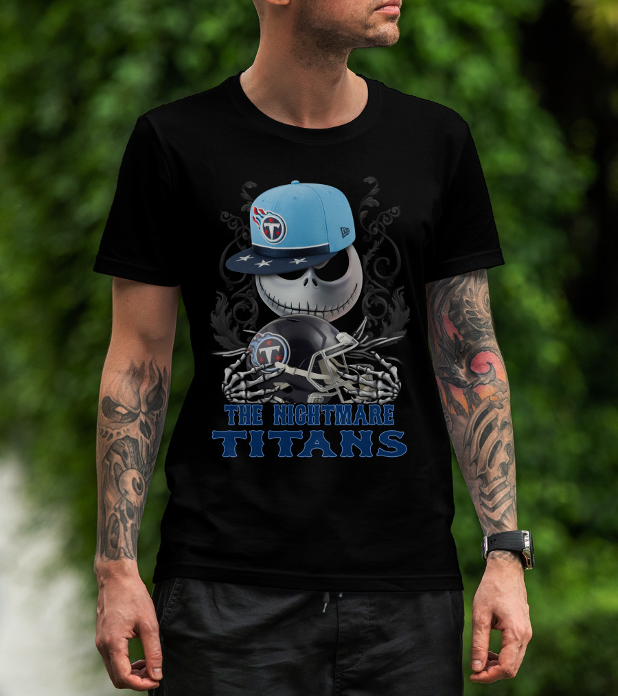 The Nightmare Titans Tennessee Titans Football Skeleton Helmets T-Shirt