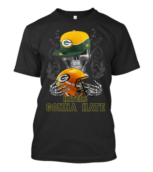 Haters Gonna Hate Green Bay Packers Skull Helmet Cap T-Shirt