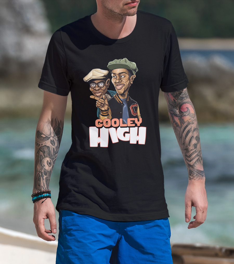 Cooley High Retro Style Character Art With Varsity Jacket And Caps T-Shirt