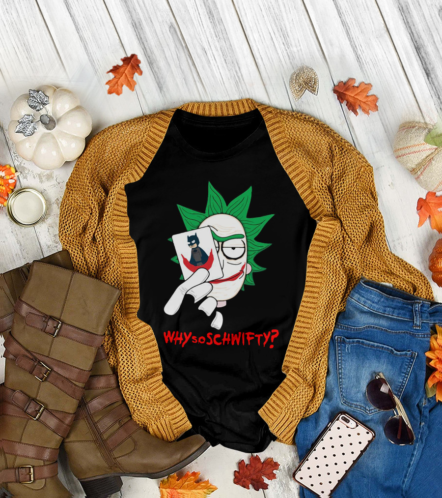 Why So Schwifty? Joker Rick and Batman Mashup T-Shirt